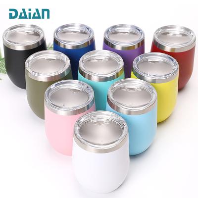 China Sustainable Factory Price 12oz Travel Wholesale Egg Shaped Wine Tumbler Stainless Steel for sale