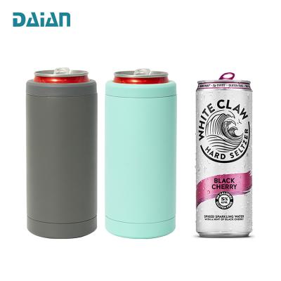 China Newest Sustainable 350ml 12oz Stainless Steel Thin Wall Insulated Double Item Can Cooler for sale