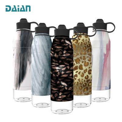 China New Design Sustainable 500ml Custom Insulated Stainless Steel Water Bottles With Straws for sale