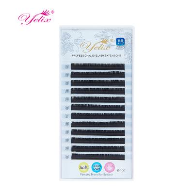 China Natural Yelix 0.07 Black Shiny Extensions Cilio Lash Extension Velvet Pestana Dark Individual Volume Eyelash Private Label for sale