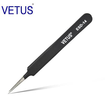 China Beauty Care Cosmetics Tools Yelix ESD-14 Wholesale Custom Label Clip Anti-Static Tweezers For False Eyelashes Stainless Steel Lashes Tweezers Applicator for sale