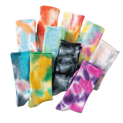 China 2021 Unisex Anti-Fault Fashion Socks Autumn New Designer Style Color Tie Dye Long Socks Autumn New Colorful Happy Sport Socks for sale