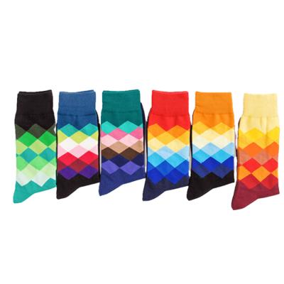 China Custom Logo Casual Happy Socks Dropshipping Creative Custom Cotton Popular Logo Men Socks Anti-Fault Skateboard Tube for sale