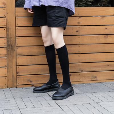 China Hot Selling Anti-Fault Women's Stockings Fashion Solid Color Nylon Knee High Socks Girl Long Knocks Sock For Female Dropshipping for sale