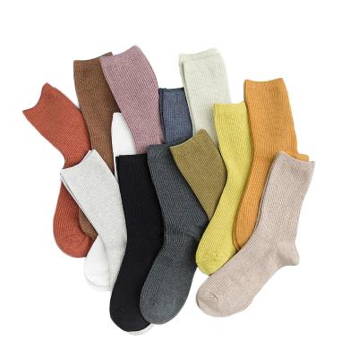 China Korean Women's Long Socks Dropshipping Logo Socks High Quality New Autumn Winter Women Socks Solid Color Fashion Antibacterial Custom Cotton for sale