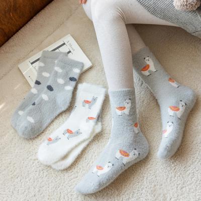 China Hot Selling Anti-Fault Women Socks 2021 New Fashion Winter Thick Warm Socks High Quality Cute Cartoon Fuzzy Socks Women Sweet Funny for sale