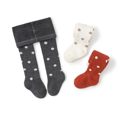 China New Fashion Autumn Winter Children's 2021 Newborn Baby Tights Cute Dot Sporty Warm Thick Cotton Socks Soft Dropshipping for sale