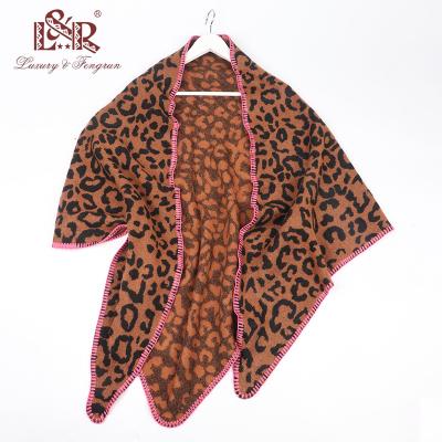 China Winter Cashmere Acrylic Scarf Femme Winther Pashmina Poncho Leopard Triangle Foulard For Women for sale