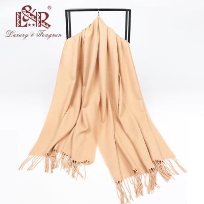 China Acrylic Cashmere Pashmina Bandana Wraps Hijabs Solid Tassels Winter Long Scarf Women Scarf Lady Shawls for sale