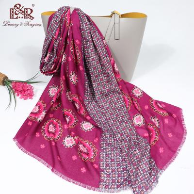 China 2022 Viscose Cotton Women Scarf Floral Print Scarf For Women Foulard Femme Shawl And Wraps Flower Pashmina for sale