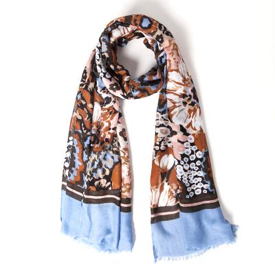 China 2022 Squishy Women Print Foulard Femme Spring Summer Cotton Scarf For Women Floral Shawl And Wraps For Wholesale Drop Shipping for sale