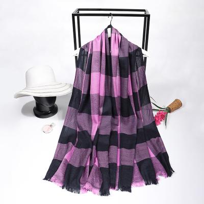 China 2022 Wool Fashion Wholesale Plaid Winter Imitate Cashmere Scarf For Women Men With Short Tassel for sale