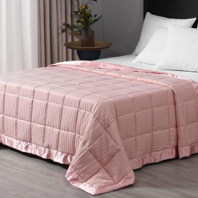 China Portable New Arrival Heavy Blanket Adult With Glass Beads Pink Satin Weighted Blanket for sale