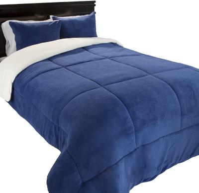 China Minky Home Velvet and Sherpa Soft Cozy Luxury Designer Comforter Set for sale