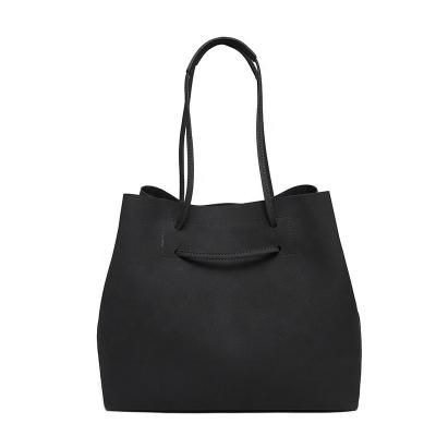 China Luxury Haoen Oem Hot Sale Women'S 2023 Vintage Big Simple One-Shoulder Women'S Large Capacity Soft Leather Tote Bag for sale