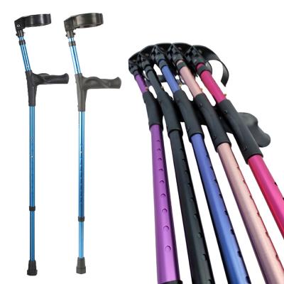 China Disabled Handle Elbow Crutches Aluminum Adjustable Medical Ergonomic Aluminum Forearm Crutches for sale