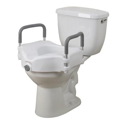 China Aluminum / HD-PE Elderly Care Products Raised Toilet Seat With Handle For Disabled for sale