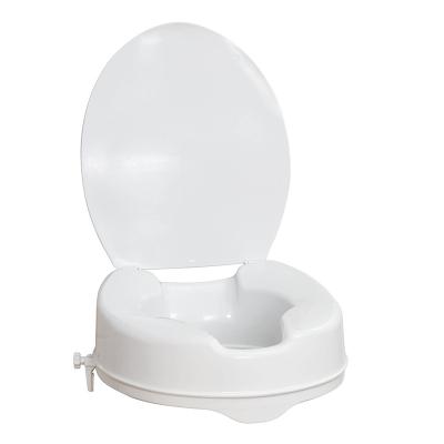 China With Lock And Lid Medical White Sturdy Hollow Body Blow Plastic Raised Toilet Seats With Lid Cover for sale