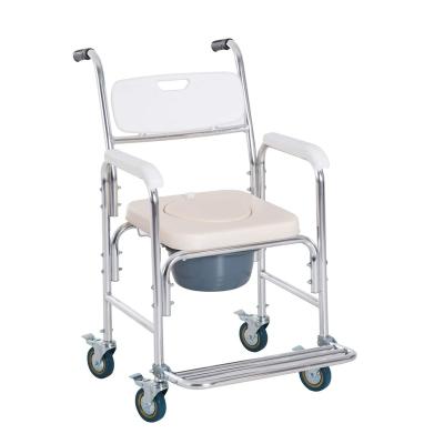 China High Quality Aluminum/HD-PE/Plastic New Arrival China Supplier Toilet Wheelchair Commode Patient Transfer Chair for sale