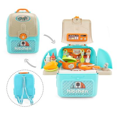 China Plastic Kids Cooking Toys Backpacks , Kids Cooking Toys Set , Pretend Cooking Play Set for sale