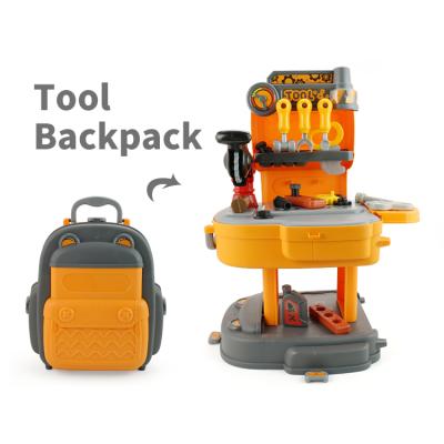 China Preschool Kids Play Against Free Shipping Set USA Kidewan 3 in 1 Backpack Toy Simulation Engineer Repair Tool Set Boy Diy Workbench Kids Machine Toy Set for sale