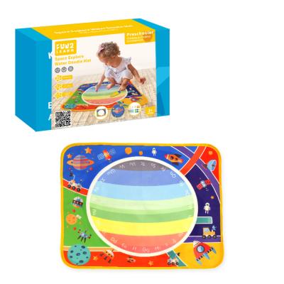 China Space Explore Theme Kidewan 12 Pcs Aqua Magic Writing Mat Diy Reusable Painting Drawing Toy Set Water Doodle Mat With Shape Template Molds For Kids for sale