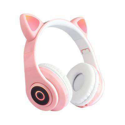 China Can Headband Gaming Cat Ear B39 Easy Foldable Hot Selling Wireless Headset With Microphone BT V5.0 Mobile Earphone for sale