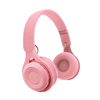 China Can Easy Foldable Hot Sales Foldable Wireless Headphone M6 With Card Slot Pink Colorful Earphone Tf Stereo Earphone for sale