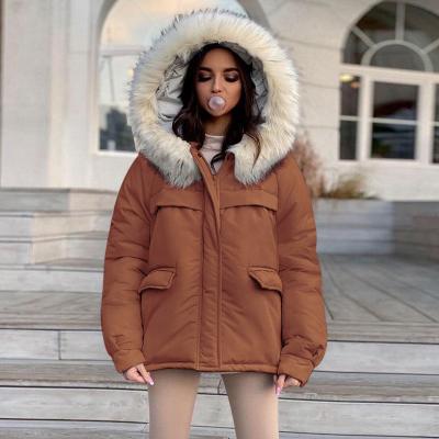 China 2021 New Coat Female Fashionable Cotton Breathable Outwear Hooded Thick Jacket Overcoat For Women for sale