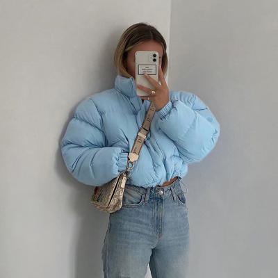 China Anti-wrinkle Dropshipping 2021 Fashion Winter Clothing Bubble Cotton Padded Jacket Woman Jacket And Coat for sale