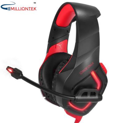 China Stereo Earphone With MIC ONIKUMA K1-B Gaming Headphones With MIC Microphone LED Light PC Gaming Headsets for sale