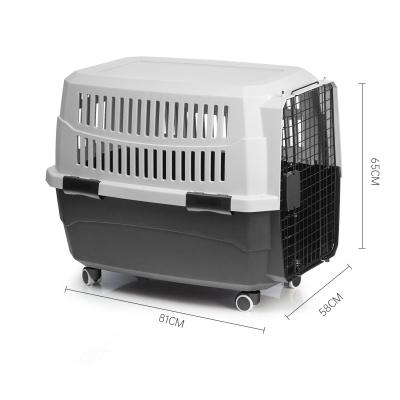 China Wholesale Breathable Easy Move Plastic Travel Dog Carrier Features Pet Carrier With Wheels for sale