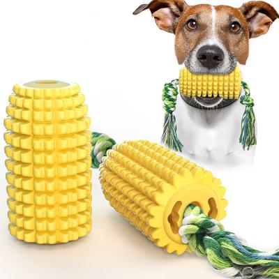 China Multi-Function Viable Molar Corn Bite Molar Bite Toy Self-Playing Rubber Multi-Function Molar Bite Pet Corn Chew Toy Dog Rope Toy for sale