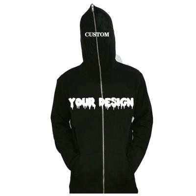 China Custom Anti-wrinkle zipper face white anorak men hoodie jacket coat mens full face zipper hoodie with zipper for sale