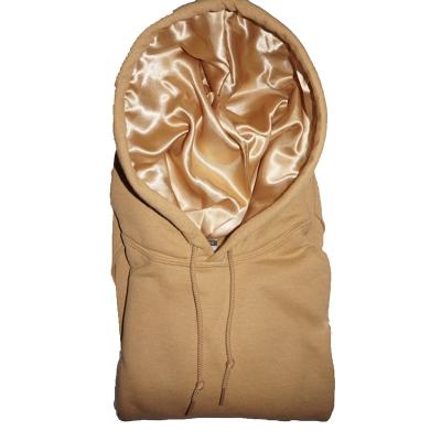 China custom wholesale Anti-wrinkle Embroidered Logo Hoodies Unisex Hoodie Satin Lined with satin hood for sale