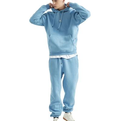 China Promotional anti-pilling custom design heavy oversized men 100% cotton hoodie and pant set for sale