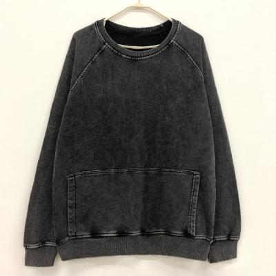 China Wholesale Design Anti-pilling Cotton French Terry Sweatshirt Custom Promotional Vintage Newly Washed Hoodie for sale