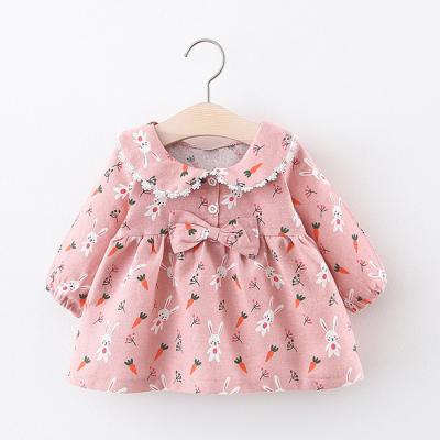 China Baby Regular Dresses Spring And Lovely Autumn Rabbit Print Dress Korean Version Girl Princess Dresses for sale