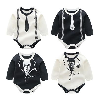 China ODM/OEM 100% Cotton Newborn Boy Clothes Gentleman Triangle Climber, Spring and Autumn Long Sleeve Baby Clothes, Baby Boy Rompers for sale