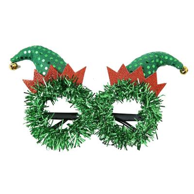 China Trendy Glasses Frame Cute Green Christmas Elf Hats Glass Frame Frame For Party Cosplay for sale