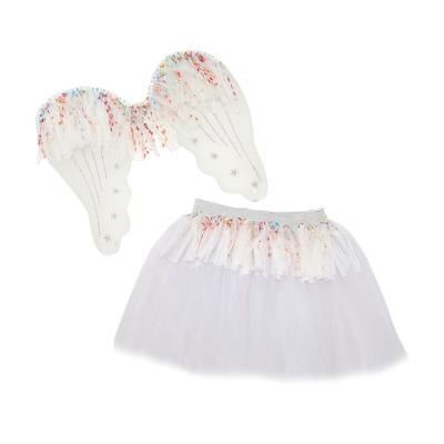 China High Quality Sweet Colorful Tutu Skirt Angel Wing Tutu Women 2 PC Skirt Sets Baby Skirt Set Girls Tutu Set for sale