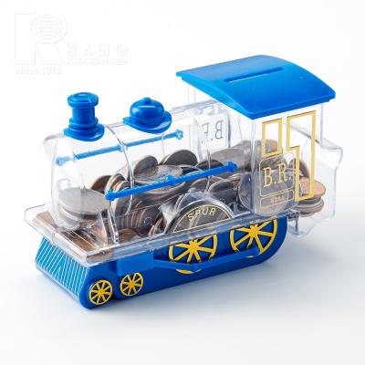 China Kwang Hsieh Fancy Locomotive Train Shaped Coin Saving Plastic Box for sale