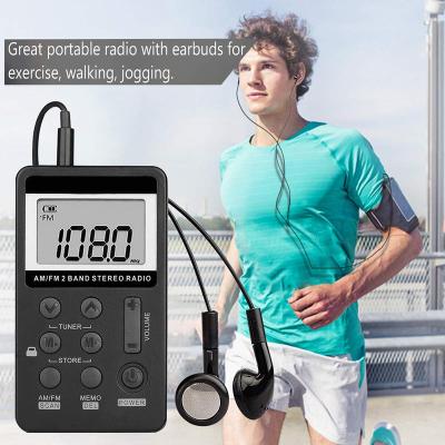 China Mini Shell ABS Digital Display Pocket Radio High-sensitivity Radio Receiver 31-Level Portable Dual Band Stereo Volume Adjustment for sale