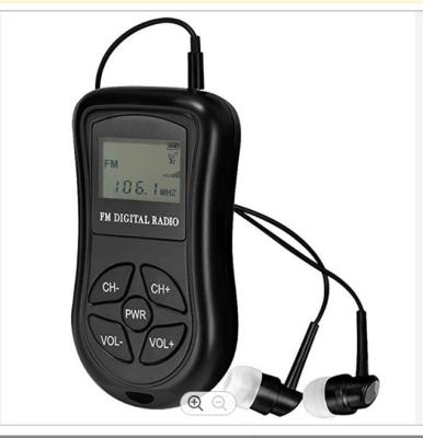 China Rechargeable Mini Digital Portable Pocket Portable LCD FM Radio Receiver With Earphone for sale