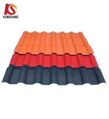 China Fireproof Orange Spanish synthetic resin pvc roofing/roof tile/tejas for sale