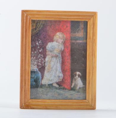 China Wooden Metal Mini Miniature Golden Ornate Photo Picture Frame 1/12 Scale Accessory for Dols for sale