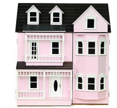 China 1/12 Scale Wooden Elegant Fantasy Villa Wooden Toy Doll House Victorian Kits For Kids Dolls Room for sale