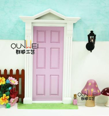 China Europe 1:12 Scale Miniature Tooth Fairy Door Wooden Dollhouse Accessories 6 Panel Door QW60500 for sale