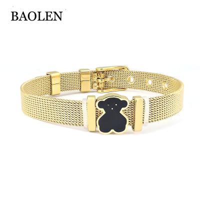 China Stainless Steel Bear Charm Mesh Bracelet Accessories For Jewelry CLASSIC Good Quality Workmanship for sale