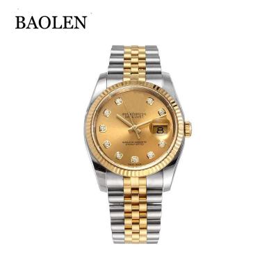 China Amazon Explosion Models Couple Day/Date Watches, High-end Waterproof And Wear-resistant Fashion Gold Men's Watches for sale